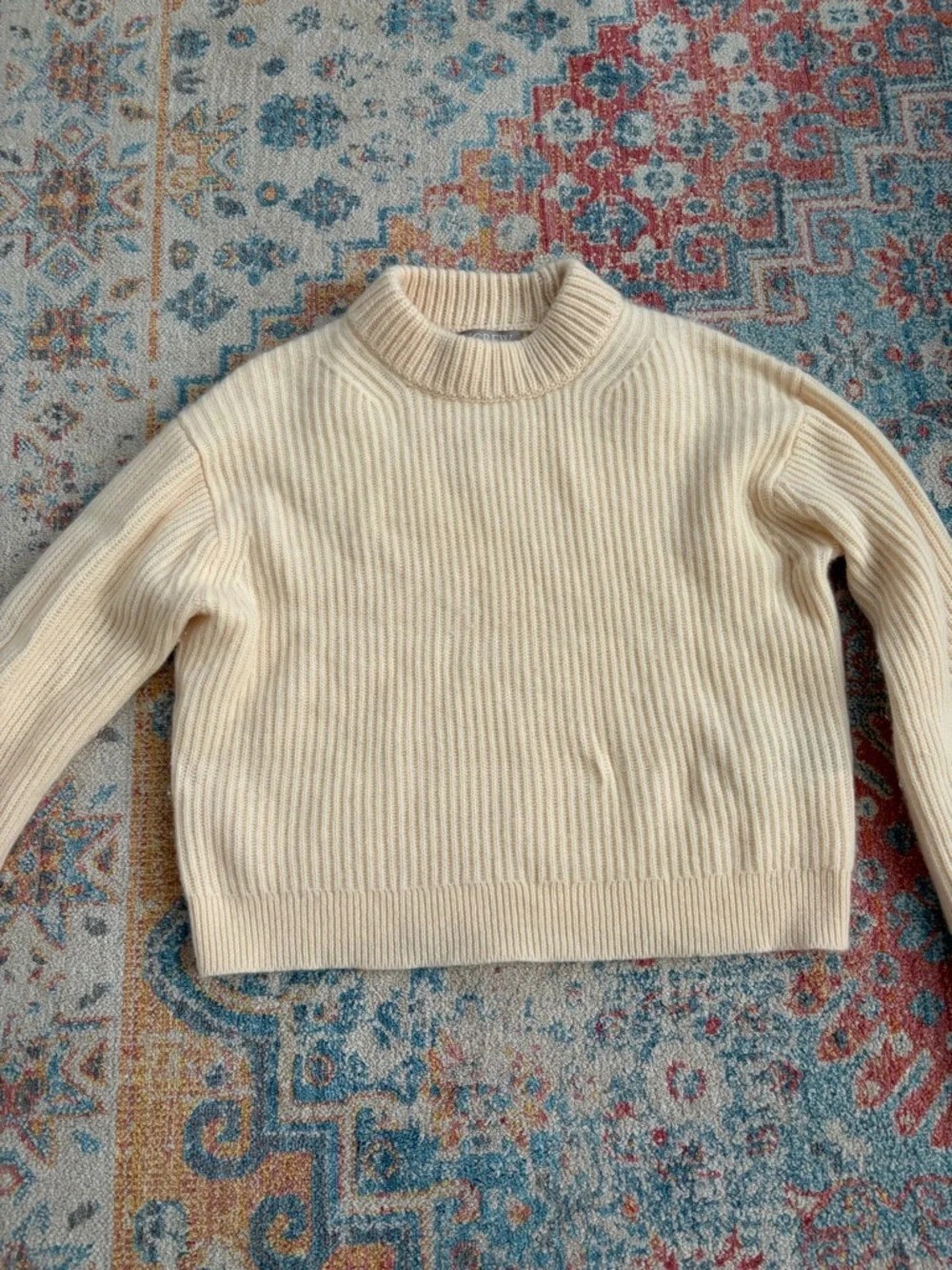 J.Crew 100% cashmere chunky knit ribbed crewneck sweater